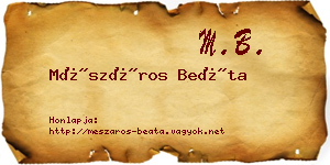 Mészáros Beáta névjegykártya