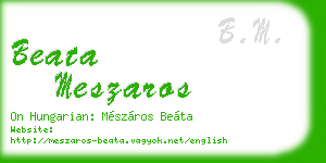 beata meszaros business card