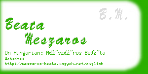 beata meszaros business card